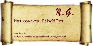 Matkovics Gibárt névjegykártya